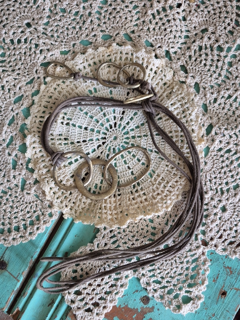 🌙Hammered Ring Disc Necklace